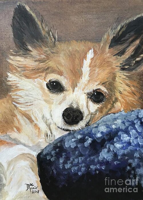 Dog Greeting Card featuring the painting Bubba by Jackie MacNair