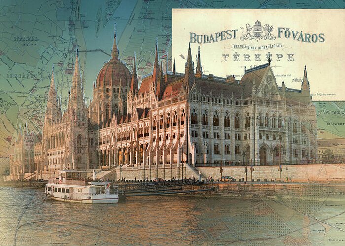 Budapest Greeting Card featuring the photograph Budapest Fovaros by Sharon Popek