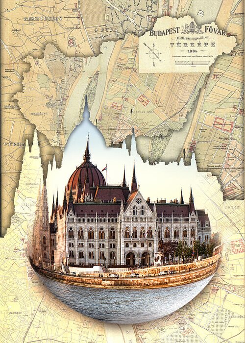 Budapest Greeting Card featuring the photograph Budapest Globe Map by Sharon Popek
