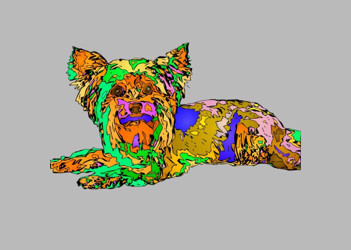 Dog Greeting Card featuring the digital art Buddy. Pet Series by Rafael Salazar