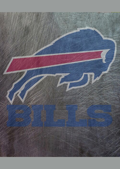 Buffalo Bills Greeting Card featuring the mixed media Buffalo Bills Translucent Steel by Movie Poster Prints