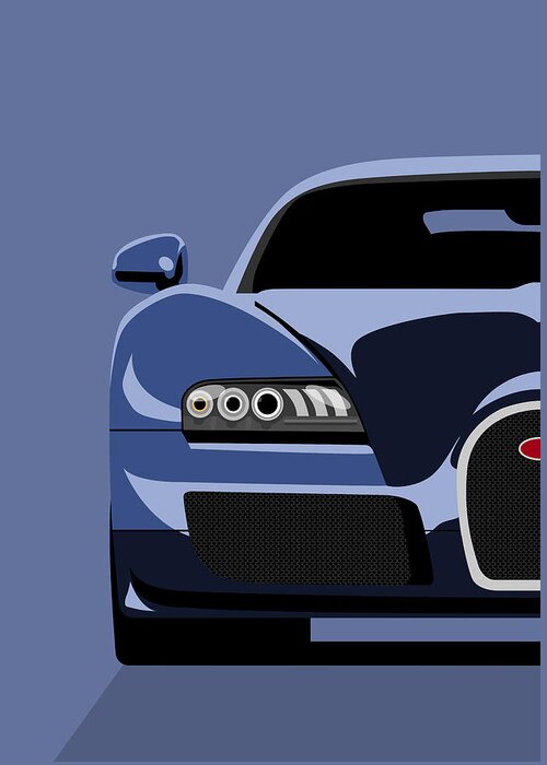 Bugatti Veyron Greeting Card featuring the digital art Bugatti Veyron by Michael Tompsett