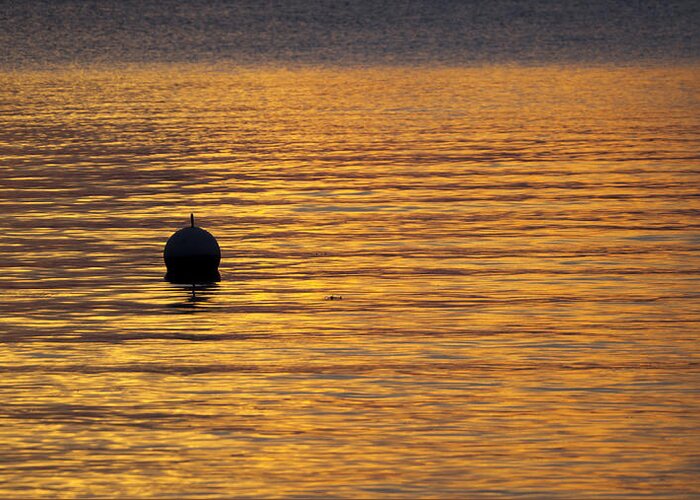 Capitol Greeting Card featuring the photograph Buoy Sunset - Madison - Wisconsin by Steven Ralser