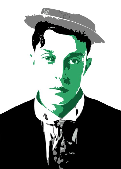 Buster Keaton Greeting Card featuring the digital art Buster Keaton by DB Artist