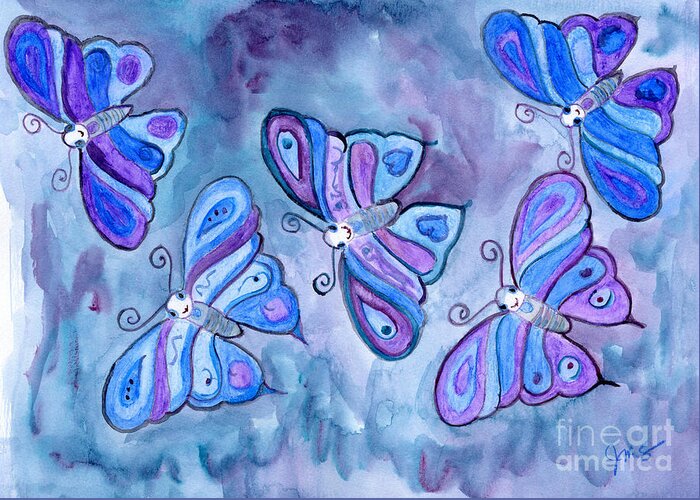 Butterfly Greeting Card featuring the painting Butterflies by Julia Stubbe