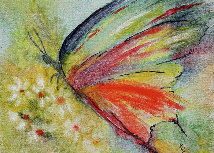 Butterfly Greeting Card featuring the painting Butterfly 3 by Karen Fleschler