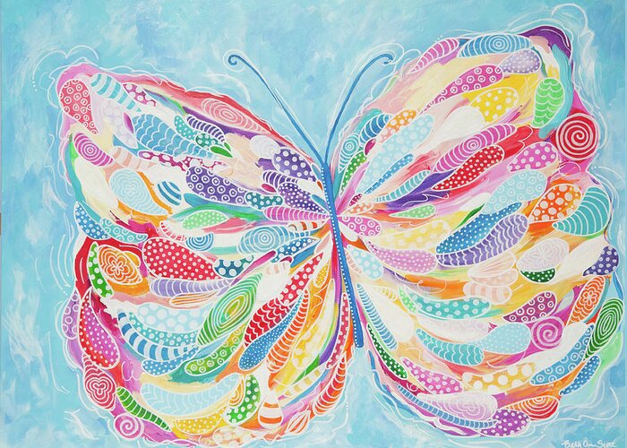 Butterfly Greeting Card featuring the painting Butterfly by Beth Ann Scott