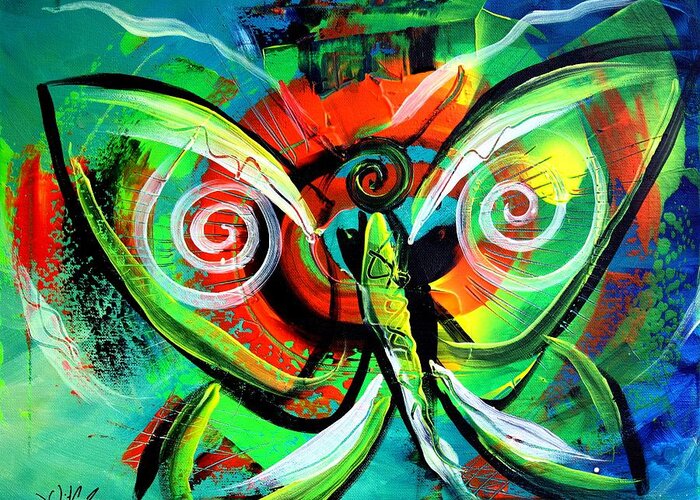 Butterfly Greeting Card featuring the painting Butterfly Love by J Vincent Scarpace