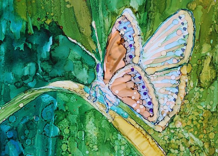 Butterfly Greeting Card featuring the painting Butterfly by Ruth Kamenev