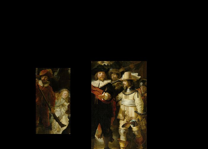 Post Modern Art Greeting Card featuring the digital art BW 1 Rembrandt by David Bridburg