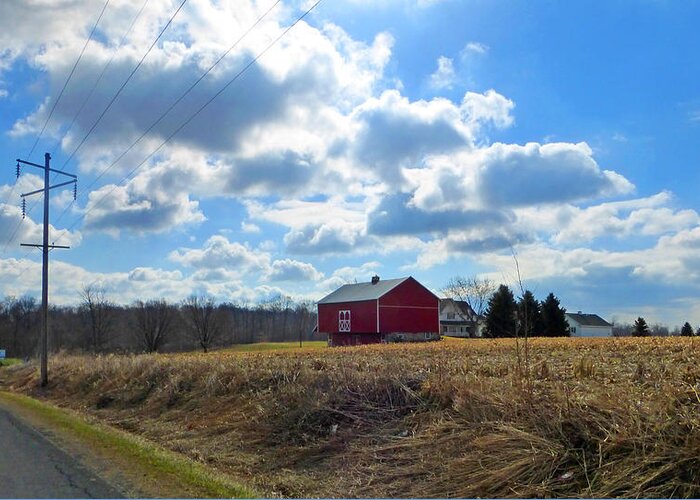 Barn Greeting Card featuring the photograph By The Roadside by Tina M Wenger