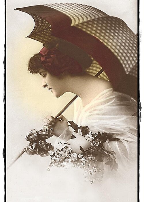Vintage Greeting Card featuring the photograph Bygone Beauty by Mary Morawska