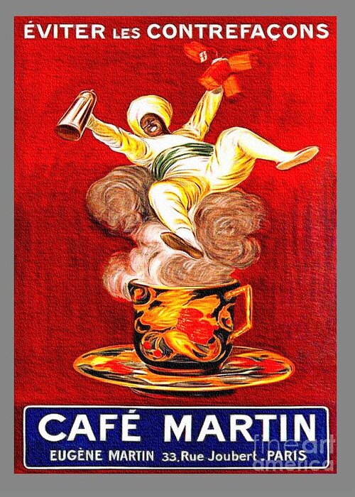 Paris Greeting Card featuring the painting Cafe Martin - Vintage Paris 1920s by Ian Gledhill