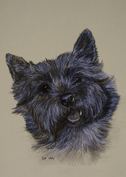 Cairn Greeting Card featuring the drawing Cairn Terrier by Susan Herber