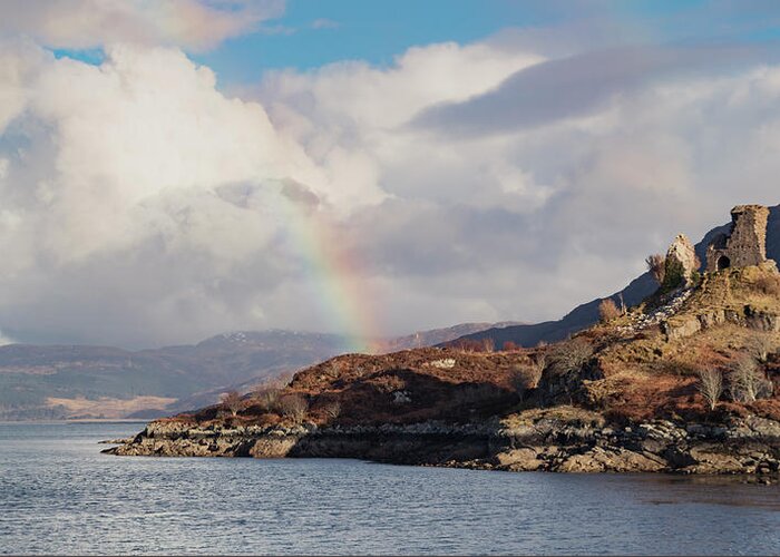 Castle Moil Greeting Card featuring the photograph Caisteal Maol by Holly Ross