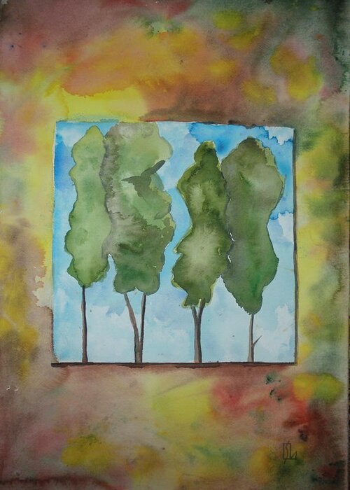 Trees Greeting Card featuring the painting Caitlin by Lee Stockwell