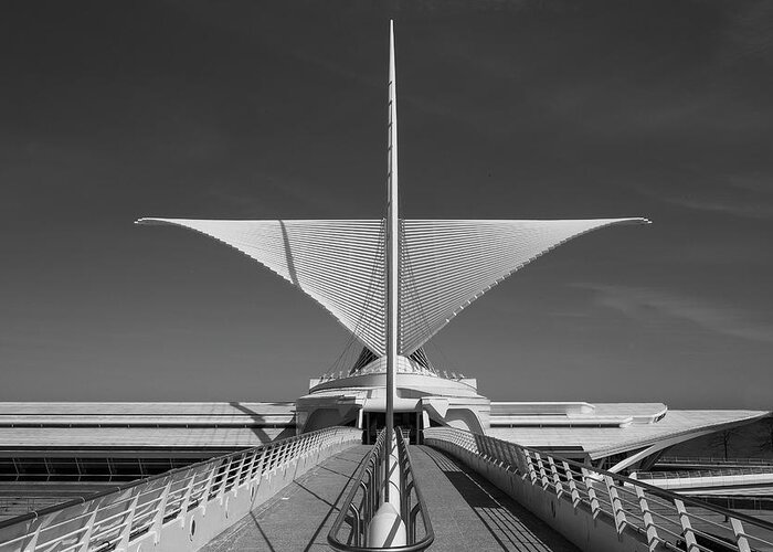 Milwaukee Art Museum Greeting Card featuring the photograph Calatrava Symmetry by John Roach