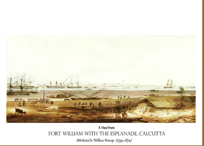 Calcutta Greeting Card featuring the digital art Calcutta in 18th Century by Asok Mukhopadhyay
