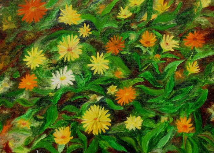 Calendula Greeting Card featuring the painting Calendula by FT McKinstry