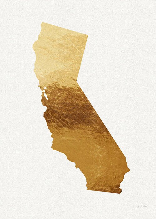 California Greeting Card featuring the mixed media California Gold- Art by Linda Woods by Linda Woods