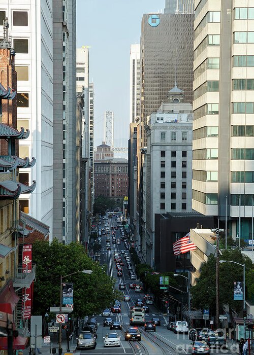  San Francisco California Street Greeting Card featuring the photograph California Street San Francisco by Andy Myatt