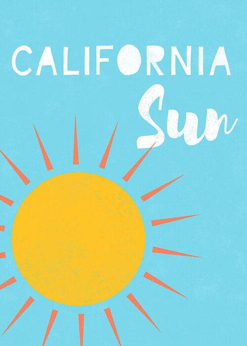 California Greeting Card featuring the digital art California Sun- Art by Linda Woods by Linda Woods