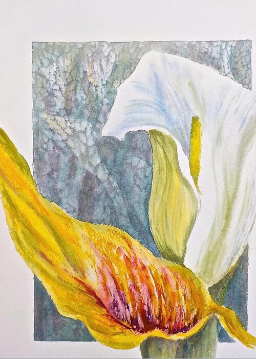 Watercolor Greeting Card featuring the painting Calla Lily by Carolyn Rosenberger