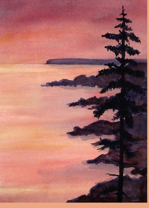 Maine Greeting Card featuring the painting Camden Hills by Suzanne Krueger