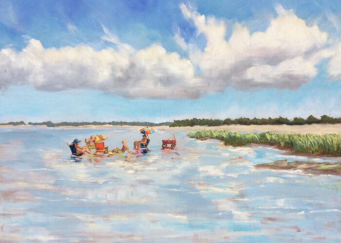 Low Tide Greeting Card featuring the painting Camping Out by Barbara Hageman