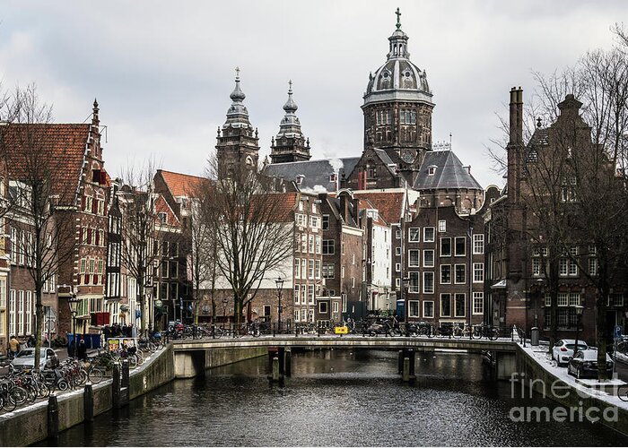 Amsterdam Greeting Card featuring the photograph canals of Amsterdam by Didier Marti