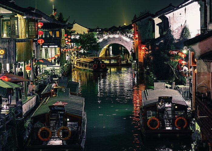 China Greeting Card featuring the photograph Canals of Suzhou by Nisah Cheatham
