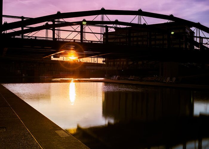 Buffalo Sunrise Greeting Card featuring the photograph Canalside Dawn No 2 by Chris Bordeleau