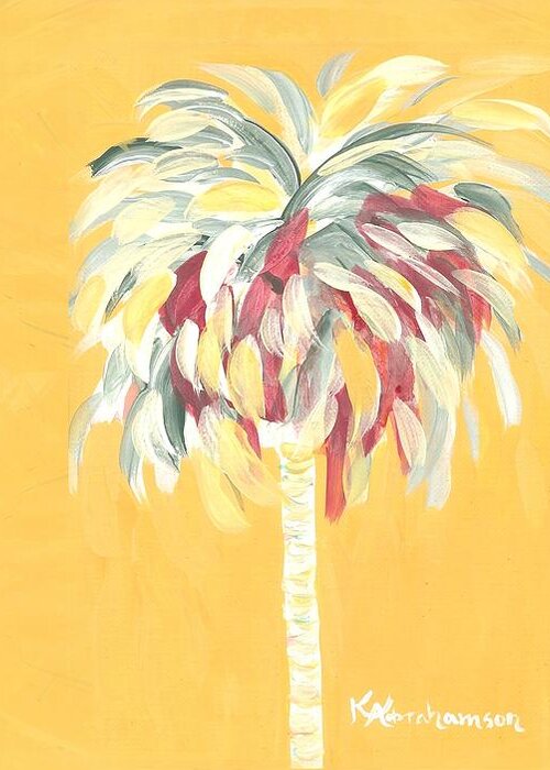 Canary Palm Tree Greeting Card featuring the painting Canary Palm Tree by Kristen Abrahamson