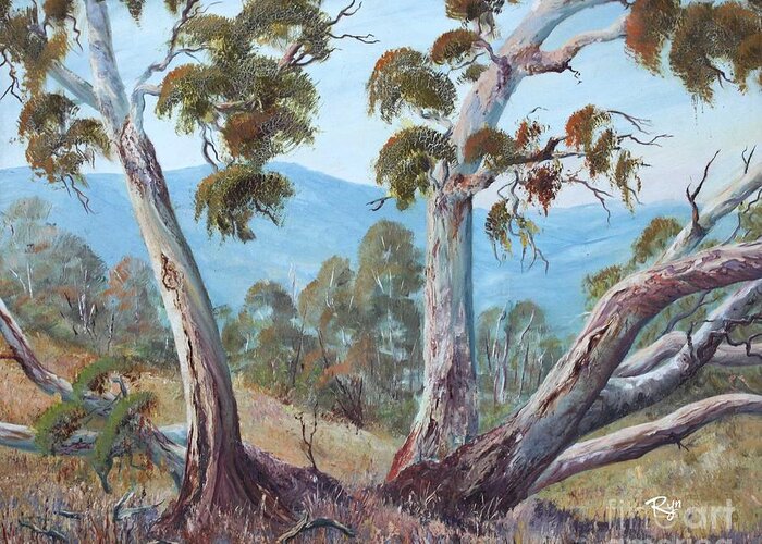 Canberra Hills Greeting Card featuring the painting Canberra hills by Ryn Shell