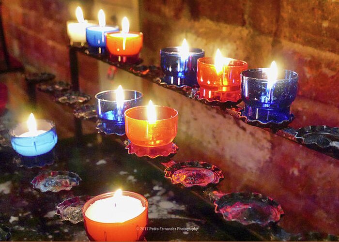 Candles Greeting Card featuring the photograph Candles by Pedro Fernandez
