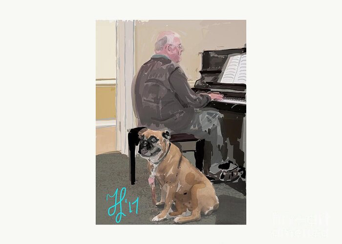 #servicedog Greeting Card featuring the painting Canine Composition by Francois Lamothe