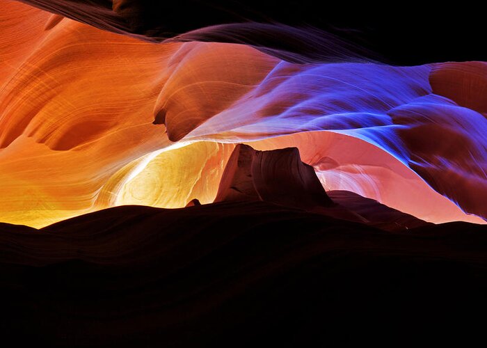Abstract Greeting Card featuring the photograph Antelope Canyon by Evgeny Vasenev