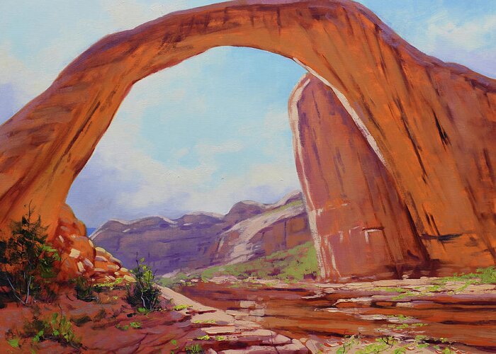  Outback Greeting Card featuring the painting Canyon arch by Graham Gercken
