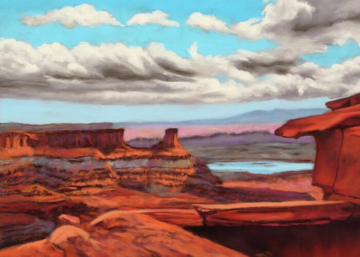 Landscape Greeting Card featuring the painting Canyonlands Vista by Sandi Snead