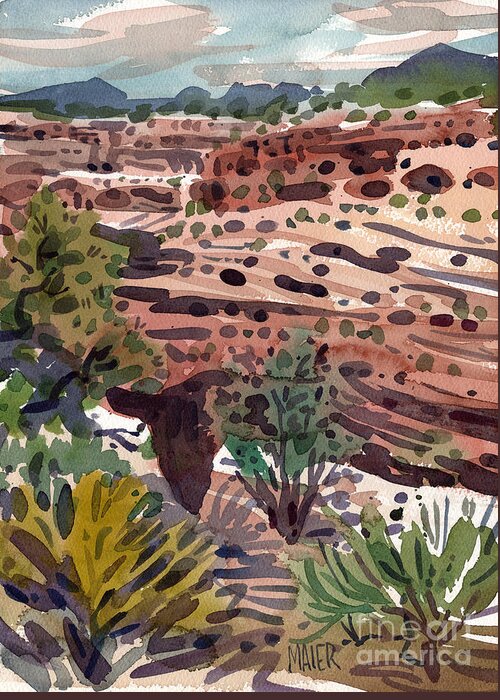 Mummy Caves Greeting Card featuring the painting Canyon's Edge by Donald Maier