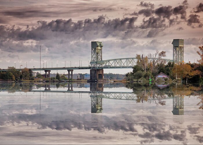 Wilmington Print Greeting Card featuring the photograph Cape Fear Crossing by Phil Mancuso