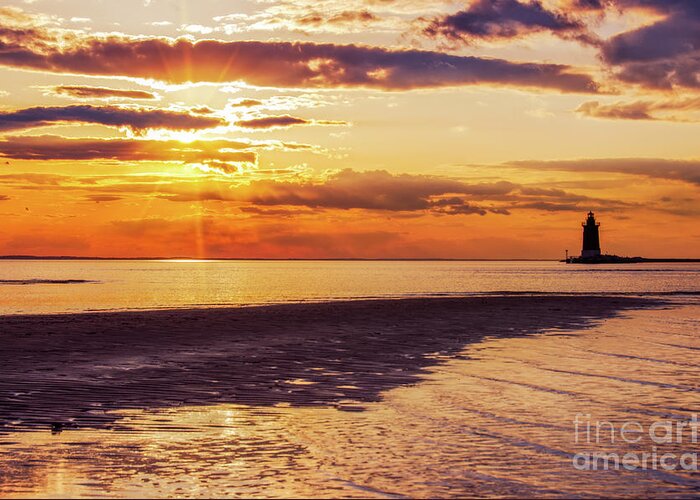 Color Greeting Card featuring the photograph Cape Henlopen at Sunset Coastal Landscape Photo by PIPA Fine Art - Simply Solid