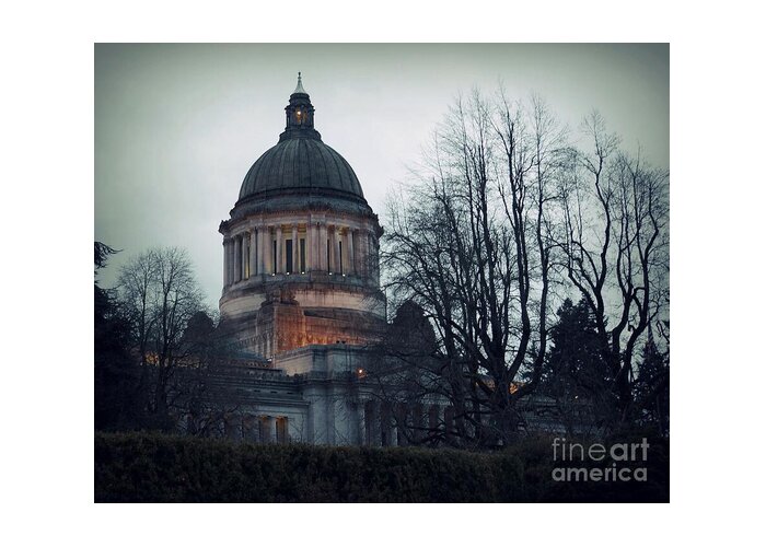 Capitol Greeting Card featuring the photograph Capitol Aglow by Patricia Strand