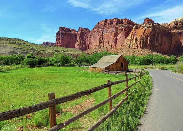 Capitol Reef Greeting Card featuring the photograph Capitol Reef Barn by Connor Beekman