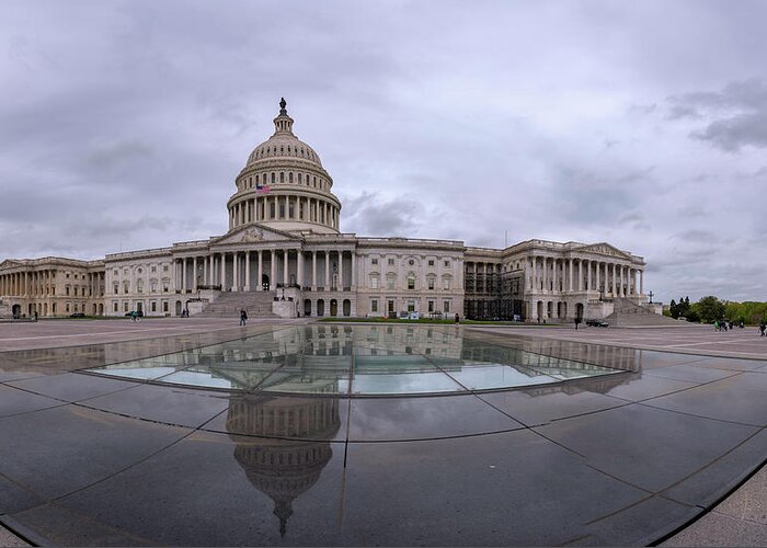 Alexandria Greeting Card featuring the photograph Capitol Reflection by Michael Donahue