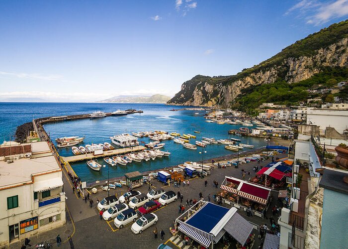 Capri Greeting Card featuring the photograph Capri Harbor by Mike Evangelist