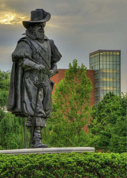 English Sea Captain Who Is The Namesake For Christopher Newport University In Newport News Greeting Card featuring the photograph Captain Christopher Newport by Jerry Gammon