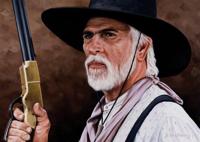 Lonesome Dove Greeting Card featuring the painting Captain Woodrow F Call by Rick McKinney