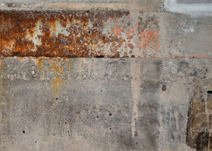 Concrete Greeting Card featuring the photograph Carlton 16 concrete mortar and rust by Tim Nyberg