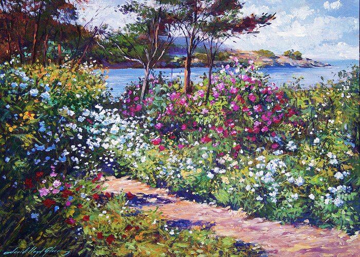 Gardens Greeting Card featuring the painting Carmel By The Sea - Garden by David Lloyd Glover